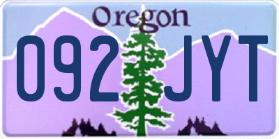 OR license plate 092JYT