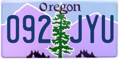 OR license plate 092JYU