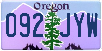 OR license plate 092JYW