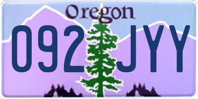 OR license plate 092JYY