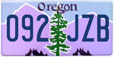 OR license plate 092JZB