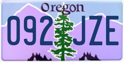OR license plate 092JZE