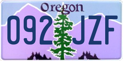 OR license plate 092JZF