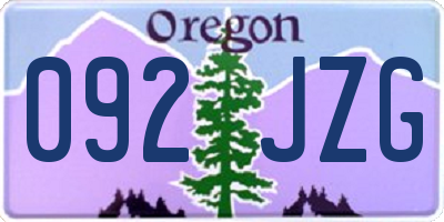 OR license plate 092JZG
