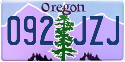 OR license plate 092JZJ
