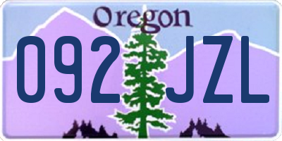 OR license plate 092JZL