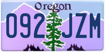 OR license plate 092JZM