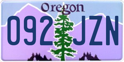 OR license plate 092JZN