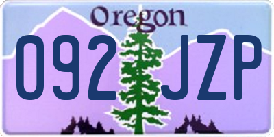 OR license plate 092JZP