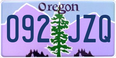 OR license plate 092JZQ