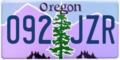 OR license plate 092JZR