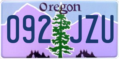 OR license plate 092JZU