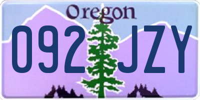 OR license plate 092JZY
