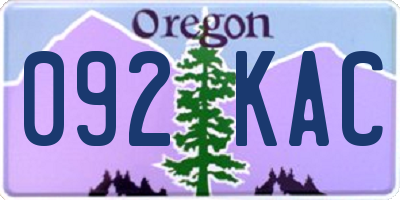 OR license plate 092KAC