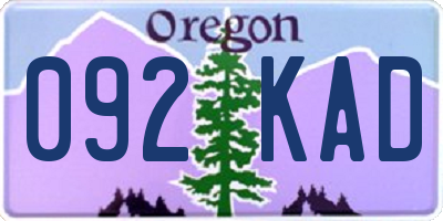 OR license plate 092KAD