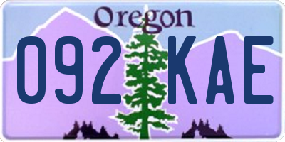 OR license plate 092KAE