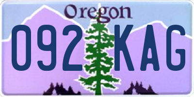 OR license plate 092KAG