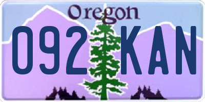 OR license plate 092KAN