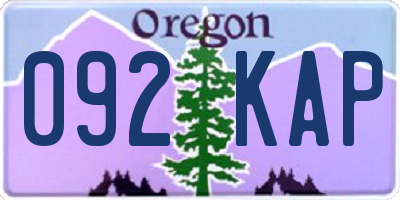 OR license plate 092KAP