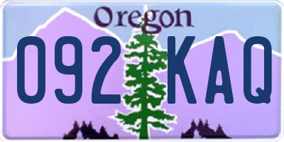OR license plate 092KAQ