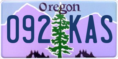 OR license plate 092KAS