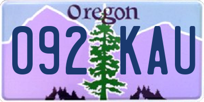 OR license plate 092KAU