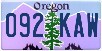 OR license plate 092KAW