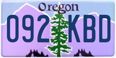 OR license plate 092KBD