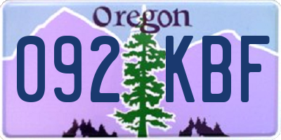 OR license plate 092KBF