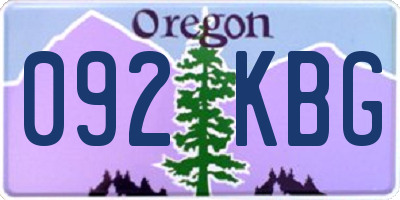 OR license plate 092KBG