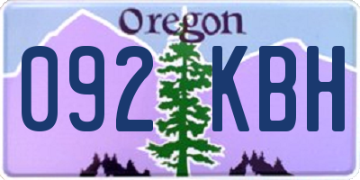 OR license plate 092KBH