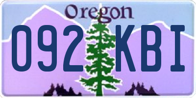 OR license plate 092KBI