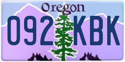 OR license plate 092KBK