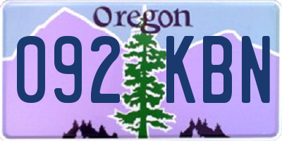 OR license plate 092KBN