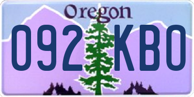 OR license plate 092KBO