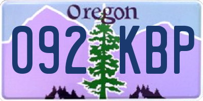 OR license plate 092KBP