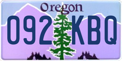 OR license plate 092KBQ
