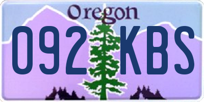 OR license plate 092KBS