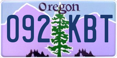 OR license plate 092KBT