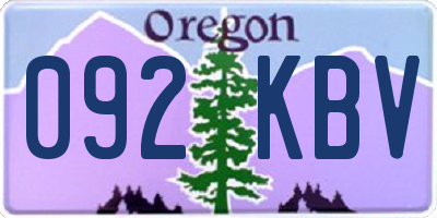 OR license plate 092KBV