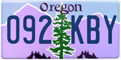 OR license plate 092KBY