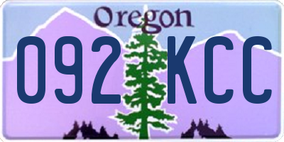 OR license plate 092KCC