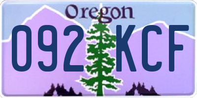 OR license plate 092KCF