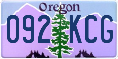 OR license plate 092KCG