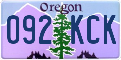 OR license plate 092KCK