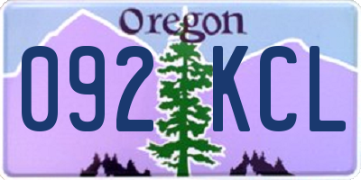 OR license plate 092KCL