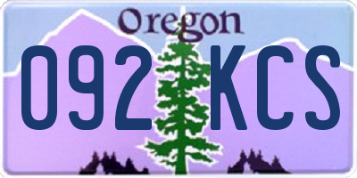 OR license plate 092KCS