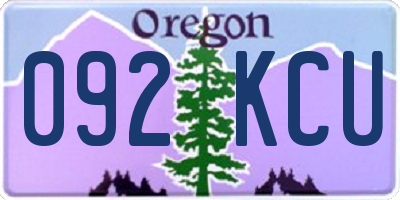 OR license plate 092KCU