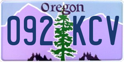 OR license plate 092KCV