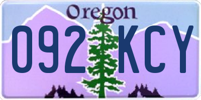 OR license plate 092KCY